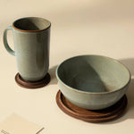 Hand-Glazed Terracotta Breakfast Set – Mug and Bowl with Lid