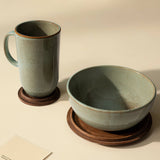 Hand-Glazed Terracotta Breakfast Set – Mug and Bowl with Lid