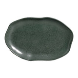 Shallow Oval Platter Medium Stoneware 11.81x7.87" Greenery