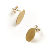 Diya Gold Stud Earrings Set of 2 - Circle, Oval