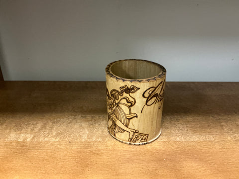 Carved pencil holder
