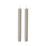 Set of 2 9.75 Inch Taupe Honeycomb LED Taper Candles w/Timer