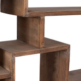 Wood Geometric Multi-Tier Wall Shelf - Brown, 39 in.