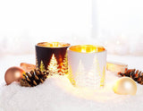 Abbott - Large White/Gold Tree Tealight-4"H-