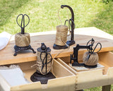 Twine Holder with Scissors-Brown-10"H