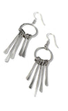 Handmade Antique Silver Hoop & Chime Fringe Earrings