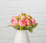 Peony Bud Bouquet-Pnk-10"H