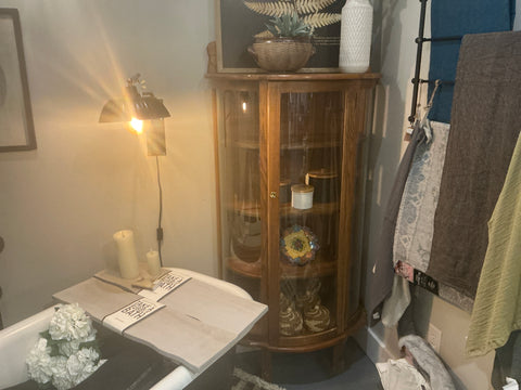Rounded wood cabinet