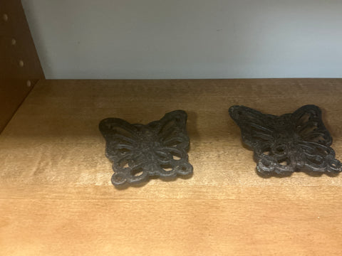 Cast Iron butterfly coasters (set of 2)