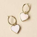 Rajani Hoop Heart Mother of Pearl Earrings