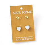 Rajani Heart Mother of Pearl Earring Set - Set of 2
