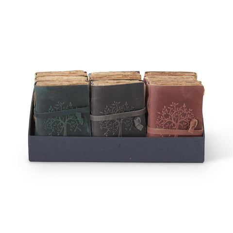 Assorted 6 Inch Leather Tree Embossed Handcrafted Deckle Edge Unline
