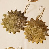 Brass Sunflower Earring