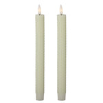 Set of 2 9.75 Inch Cream Honeycomb LED Taper Candles w/Timer