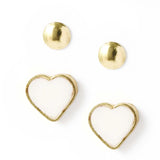 Rajani Heart Mother of Pearl Earring Set - Set of 2