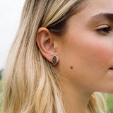Nisha Ball and Oval Stud Earrings - Gold, Black