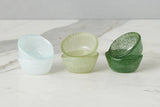 Glass Pinch Pots, Set of 6, Green Tones