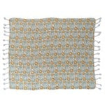 Woven Recycled Cotton Blend Printed Throw w/ Flowers & Braided Pom Pom Tassels