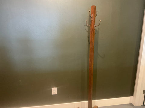 Standing wood coat rack