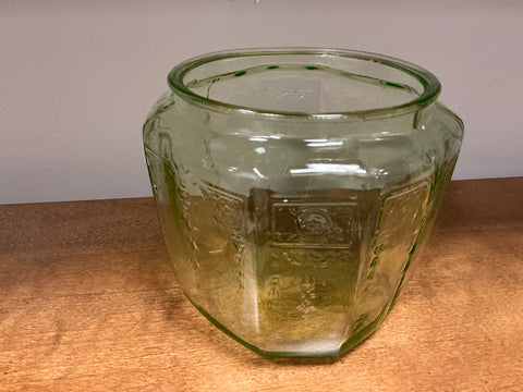 Green glass jar