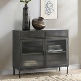 NORE METAL/GLASS 2DWR 2DR CABINET