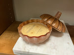 Assorted 4.5 Inch powdered Orange Textured Glass Scented candles