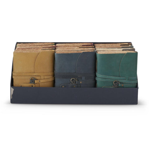 Assorted 8 Inch Leather Handcrafted Unlined Journals w/Antique Key C