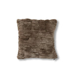 18 Inch Brown Ribbed Vegan Fur Pillow