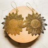 Brass Sunflower Earring