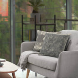 Willy Bordered Modern Rustic Throw Pillow, Gray/White