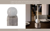 Taper Holder - Beige/White Marble Ball on Cube, 7 in.