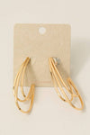 Layered Metallic Oval Hoop Earrings