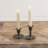 3.75" RUSTIC LEAF TAPER CANDLE HOLDER