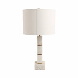 White 27x14 in. Stacked Marble Cubes Table Lamp with Switch