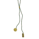 Lariat Pendant, Green Beads