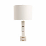 White 27x14 in. Stacked Marble Cubes Table Lamp with Switch