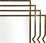 Wall Mirror - Gold Metal Glass Geometric Rectangular, 40 in.