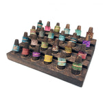 Brown Wooden Ring Display - Holds 24 Rings