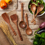 6 pcs Wooden Spoons for Cooking, Wooden Cooking Utensils