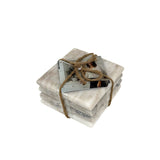 Becki Owens Set of 4 Square-Shaped Beige Marble Coasters