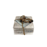 Becki Owens Set of 4 Square-Shaped Beige Marble Coasters