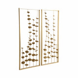 Wall Art - Gold Metal Botanical Blooms, 32 in.