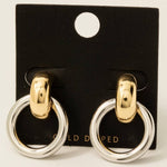 Gold Dipped Two Tone Door Knocker Earrings