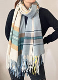 Plaid Fringe Cashmere Ultra Soft Scarf