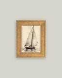 Vintage Sailboat Framed Antique Art