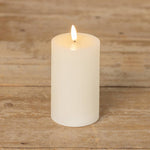 5" CREAM GROOVED 3D FLAME CANDLE