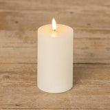 5" CREAM GROOVED 3D FLAME CANDLE