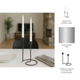 Taper Candle Holder 2-Taper - Black Iron Swirly, 8 in.