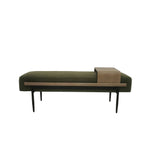 Classic Cocktail Ottoman with Slide Tray, Green