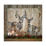 Deer And Fawn Wall Art Natural Paper Christmas